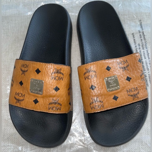 MCM Shoes - MCM Black and Brown Slide Sandals